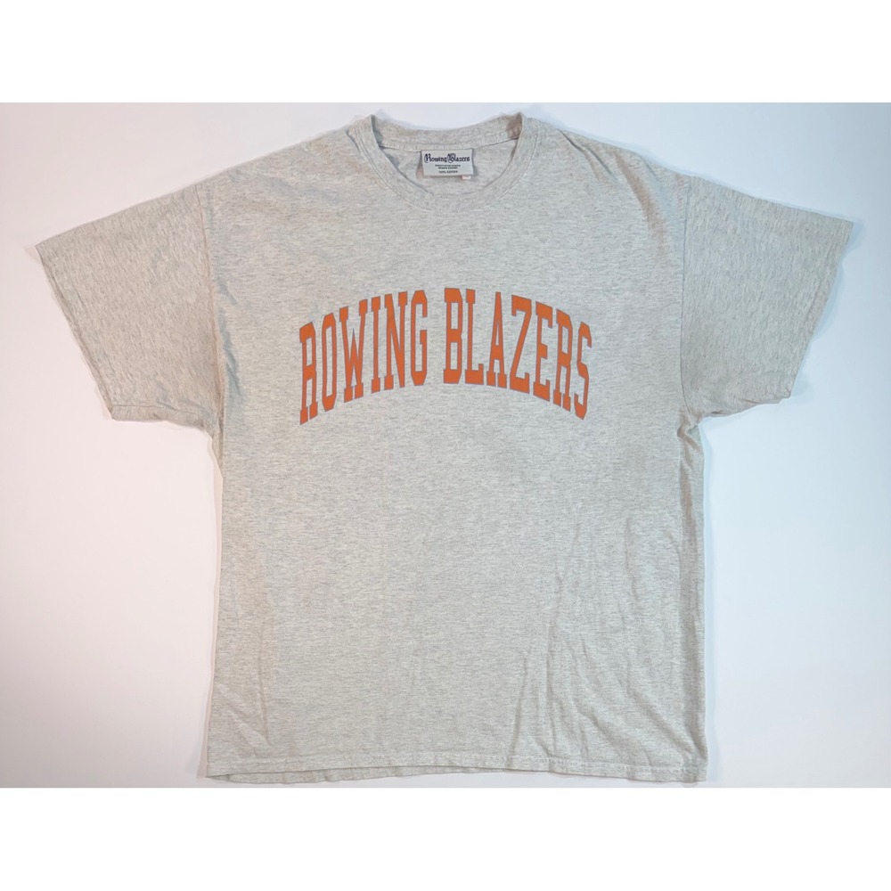Rowing Blazers Mens XL Heather Gray Orange Arched Logo Graphic T-Shirt Cotton